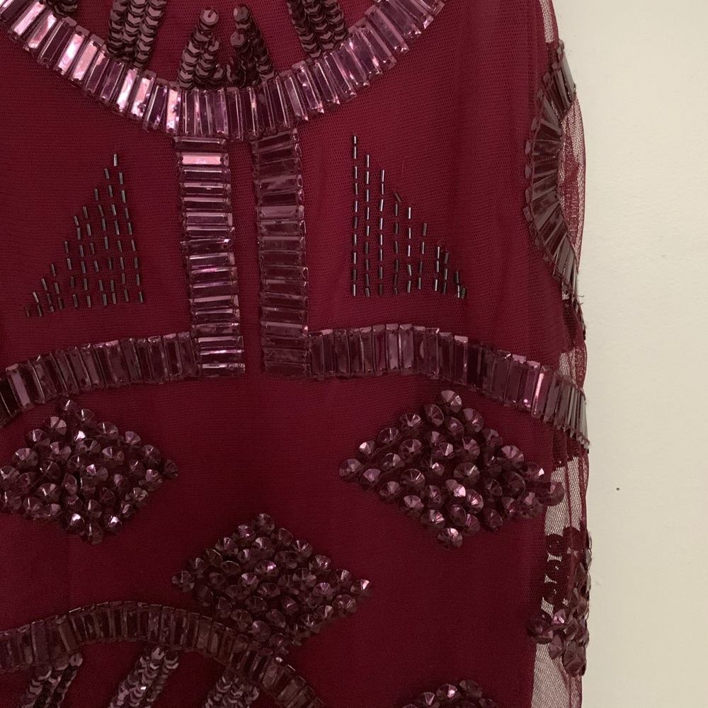 PJK Patterson J. Kincaid Burgundy Beaded Tank - Picture 5 of 11